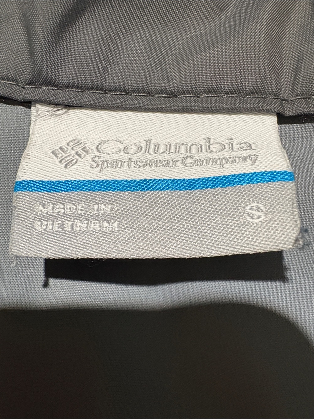 Columbia Windbreaker Jacket Small Gray Black Hooded Zip Rain shell - Picture 3 of 7